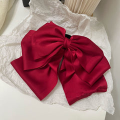 Streamer Ribbon Big Bow Hair Clip French Solid Party Hair Clip