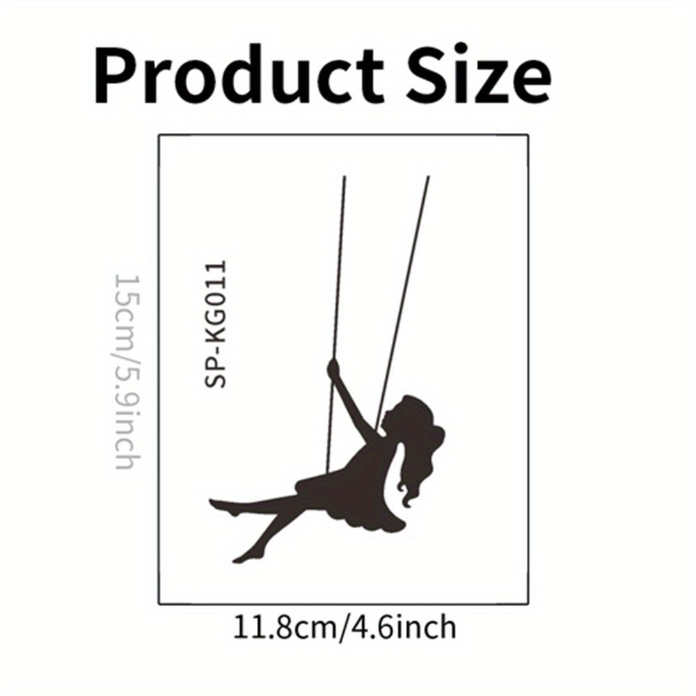 Cartoon Girl Switch Sticker Swing Pattern Wall Decal