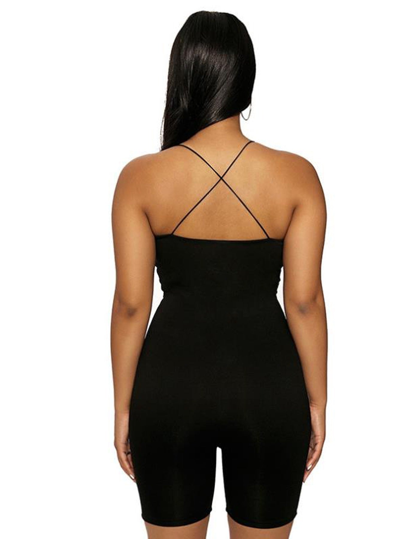 Solid Scoop Neck Jumpsuit Long Sleeve