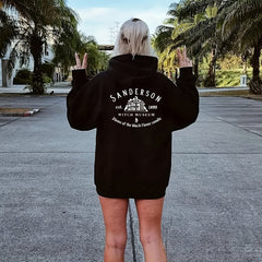 Witch Museum Print Hoodie Casual Sweatshirt