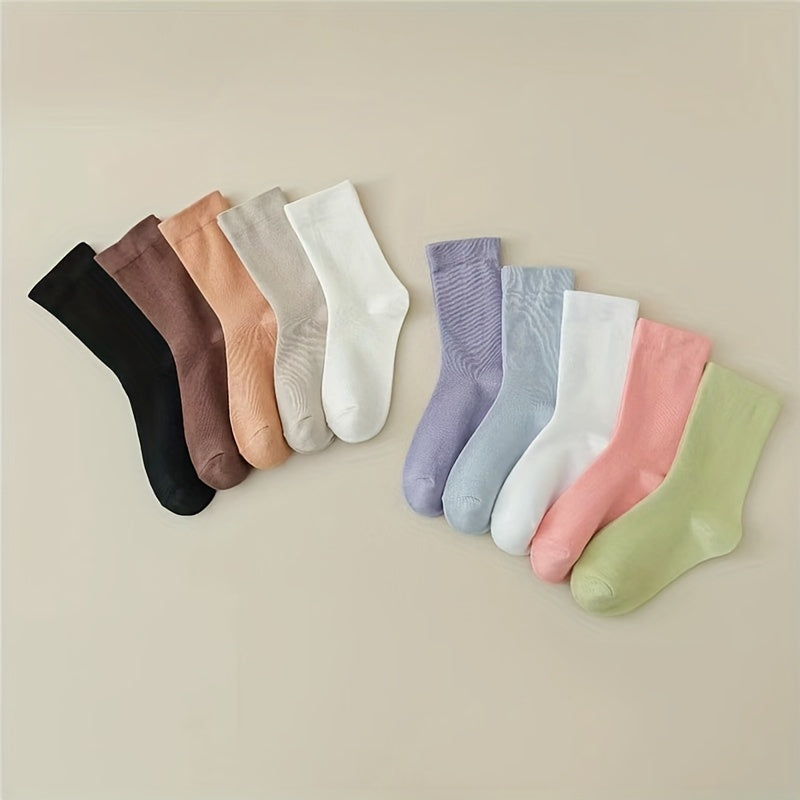10 Pairs Comfy Breathable Women's Mid Tube Socks