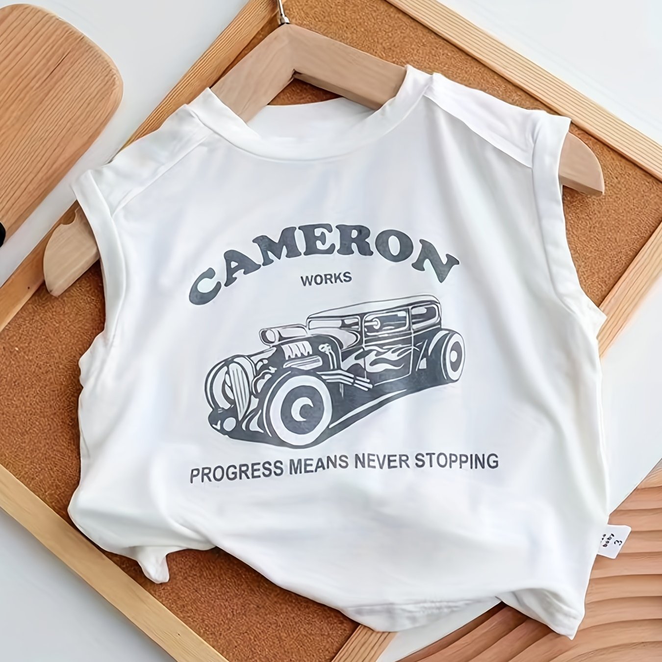 Baby Boys Cotton Vest Top Letter Print Sleeveless Shirt