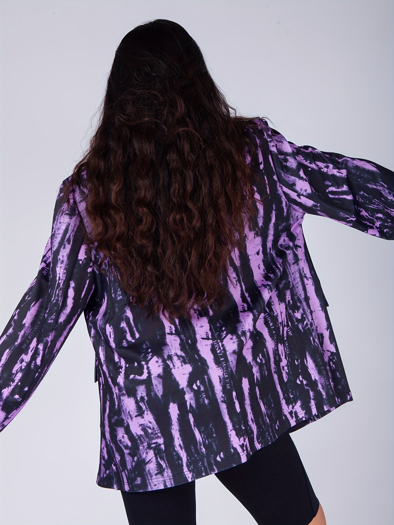  Tie Dye Long Sleeve Blazer