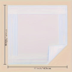 12 Pack Square Handkerchiefs 17 Inch Soft Breathable Polyester Woven