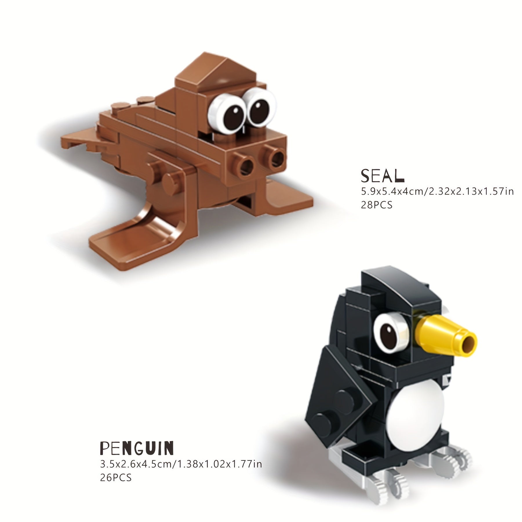Small Animal Building Blocks for Kids - Cow Sheep Parrot Rooster