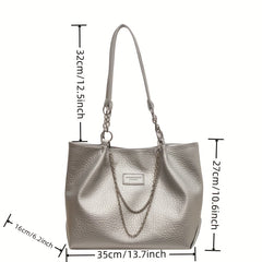 Lychee Pattern Tote Bag with Chain Decor