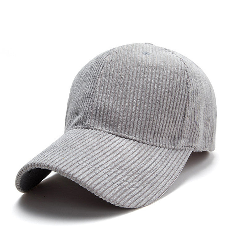 Solid Corduroy Strapback Cap Baseball Hat