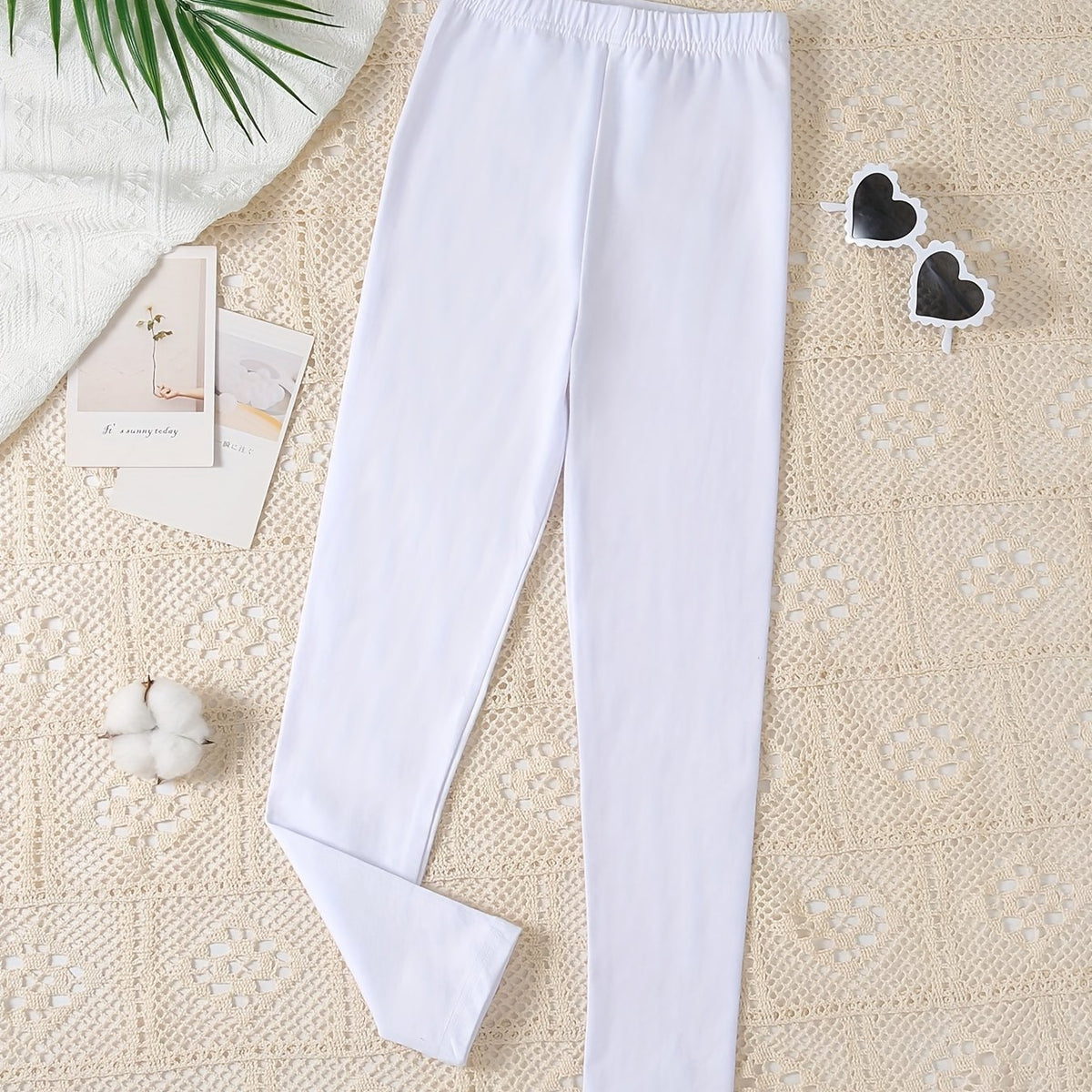 Girls Thin Leggings Elastic High Waist Tights Yoga Pants