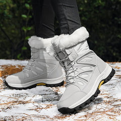 Faux Fur Lined Thermal Thick Sole Winter Boots Weather Resistance Snow Boots