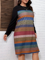  Colorblock Stripe Maxi Dress