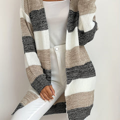  Colorblock Long Sleeve Cardigan