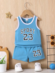 2pcs Baby Boys Casual SPORT Tank Top & Shorts Set for Summer