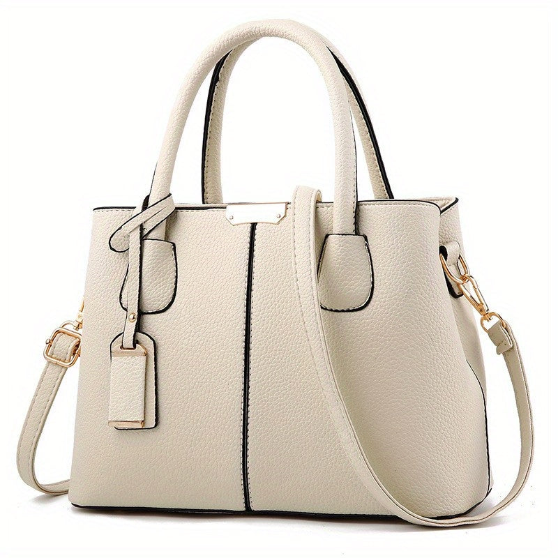 Classic Tote Satchel Bag Solid Shoulder Bag All Match Crossbody Bag