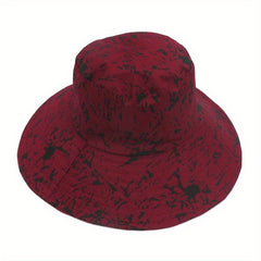 Tie Dye Print Sun Hat Solid Cotton Bucket Hat Casual Outdoor UV Protection Booni