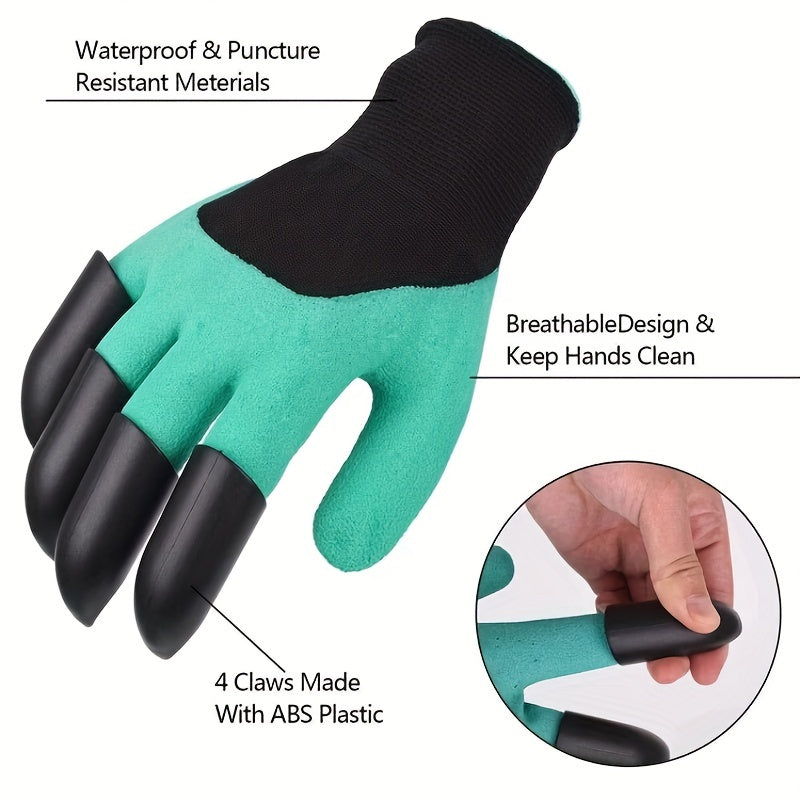 Garden Gloves With Claws - Protect Fingers & Nails - Dig, Plant, Weed, Seed