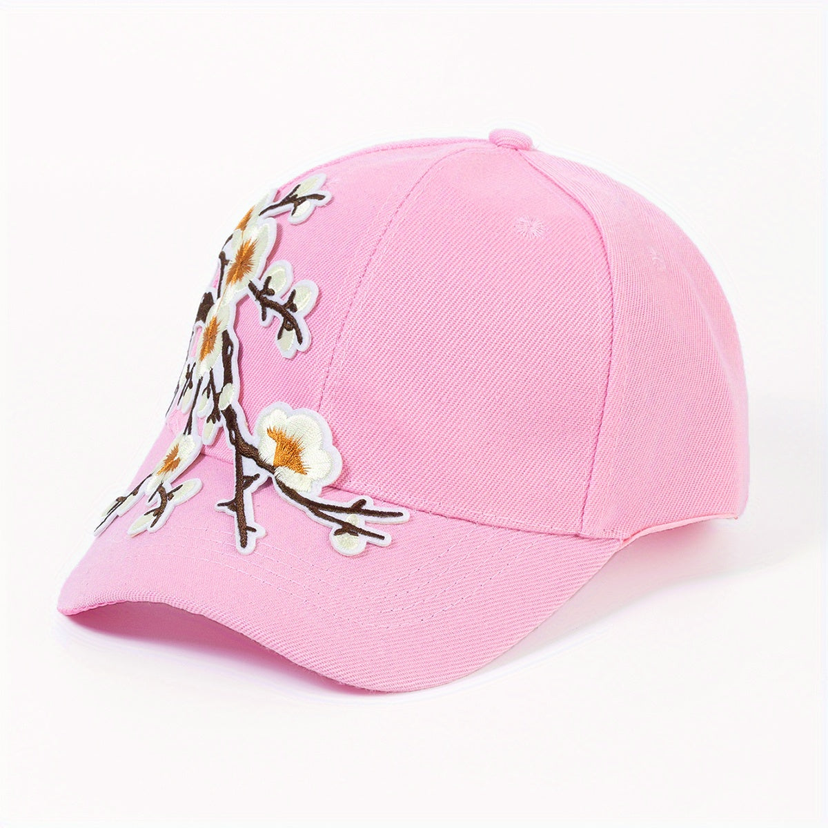 Flower Embroidery Patch Baseball Cap Sun Hat for Women