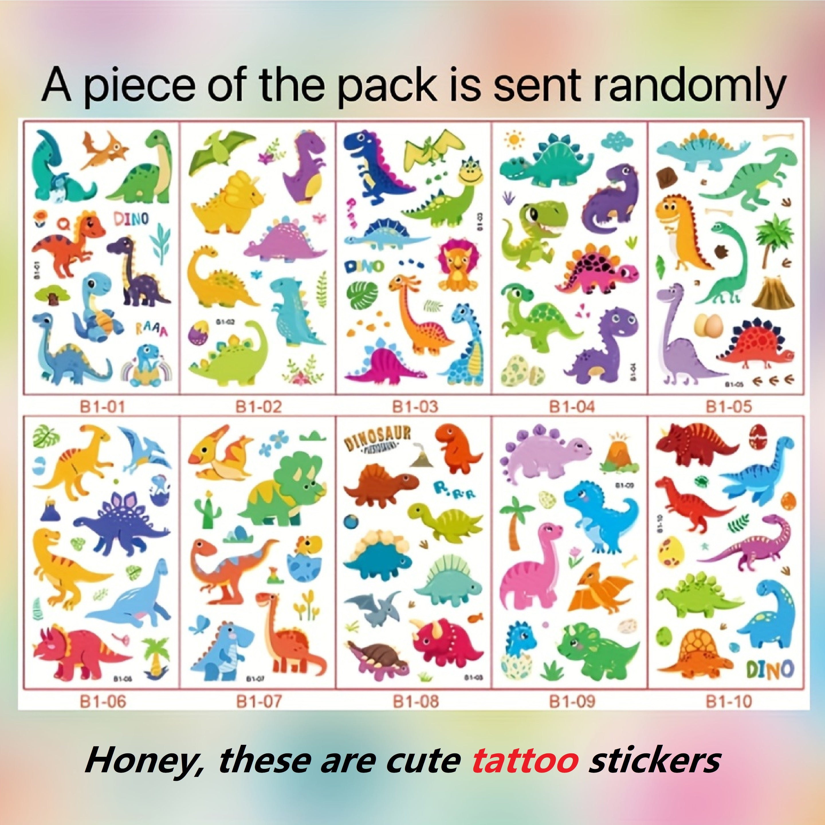 Dinosaur Tattoo Sticker Waterproof Sweat Tyrannosaurus