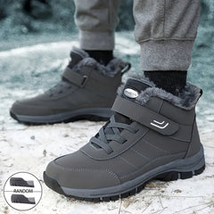 Men's High Top Snow Boots Cozy Non-slip Plush Outdoor Hiking Shoes