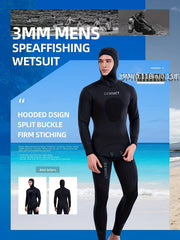 Men's Neoprene 3mm Hoodie Wetsuit Camo Mid Stretch Full Suit