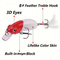8pcs Minnow Fishing Lure Slow Sinking Swimbait Hard Bait for Bass Trout Pike