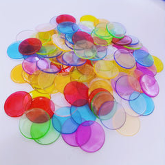 100pcs Transparent Plastic Round Game Markers