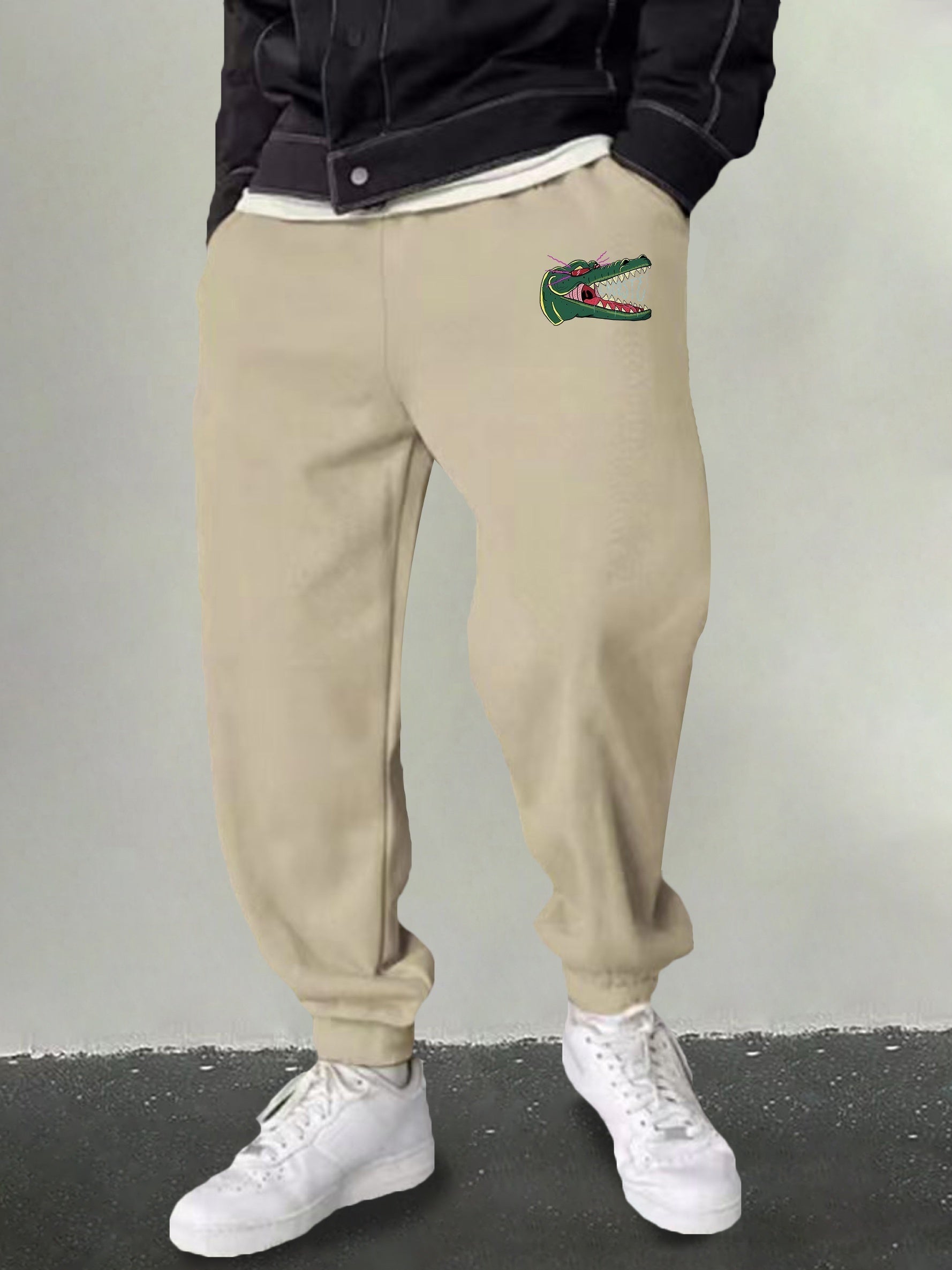 Men's Crocodile Graphic Sweatpants Breathable Joggers