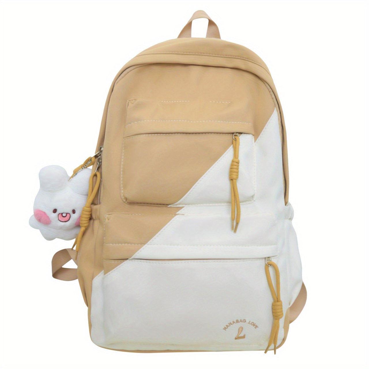 Large Capacity Preppy Backpack Nylon Lightweight School Campus Daypack