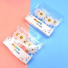 5pcs Daisy Happy Face Sunflower Candle for Birthday Cake Party