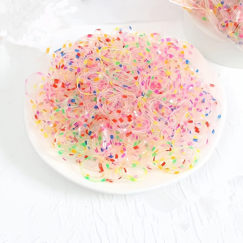 500pcs Colorful Mini Hair Bands Girls Ponytail Hair Accessories