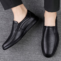 CLOHOO Personalized Leather Dress Shoes Custom Slip On Flat Shoes
