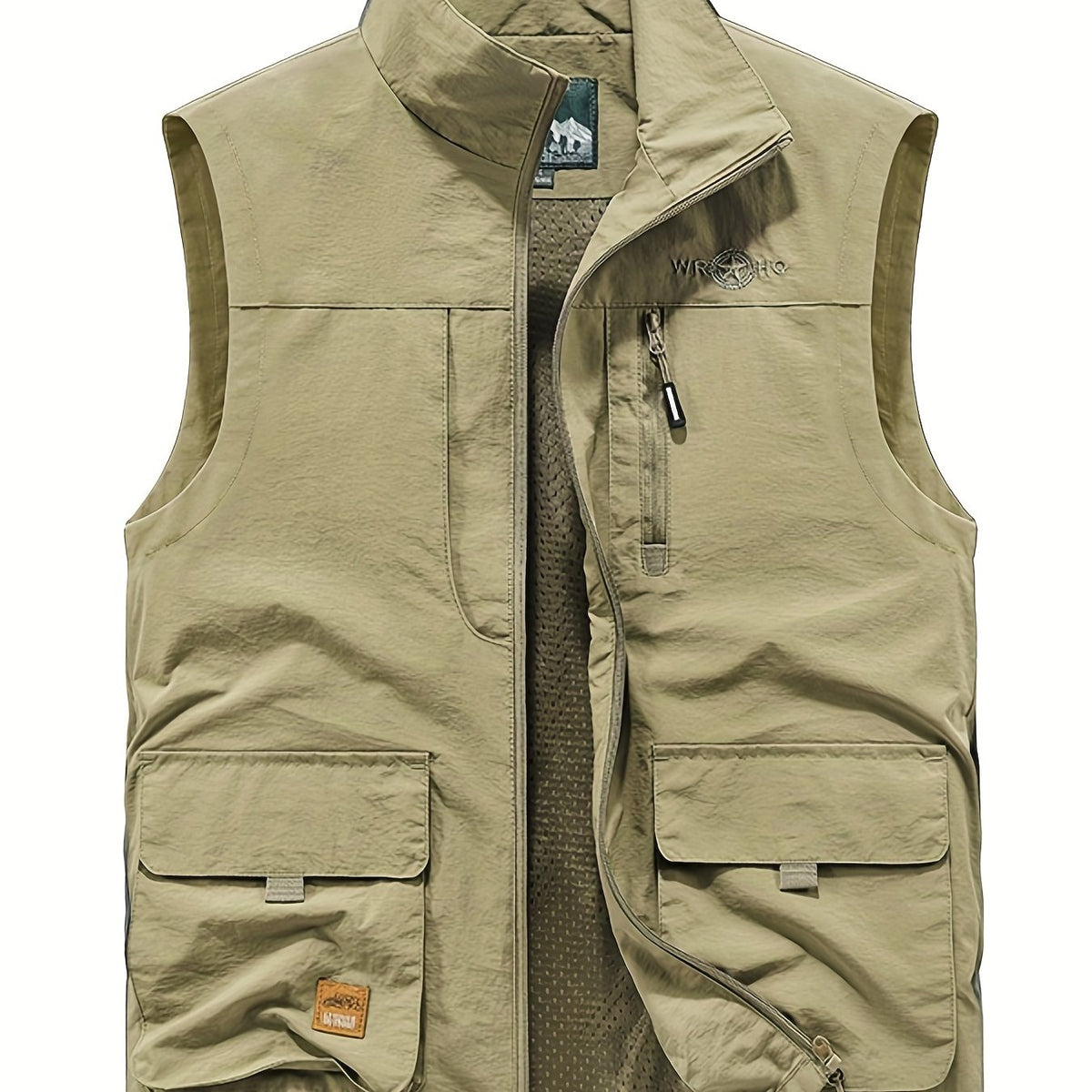 Men's Cargo Vest Outdoor Fishing Zip Up Spring Summer