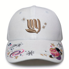 Y2K Planet Embroidery Baseball Cap Cotton Dad Hat