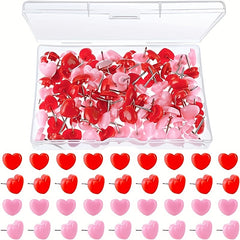 100pcs Heart Pattern Push Pin Home Office Decorative Supplies