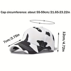 Cow Pattern Printed Baseball Cap Casual Dad Hat Adjustable Sun Hat For Women