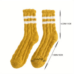 3pairs Fuzzy Slipper Socks Cozy Warm Winter Home Sleeping Socks with Grippers