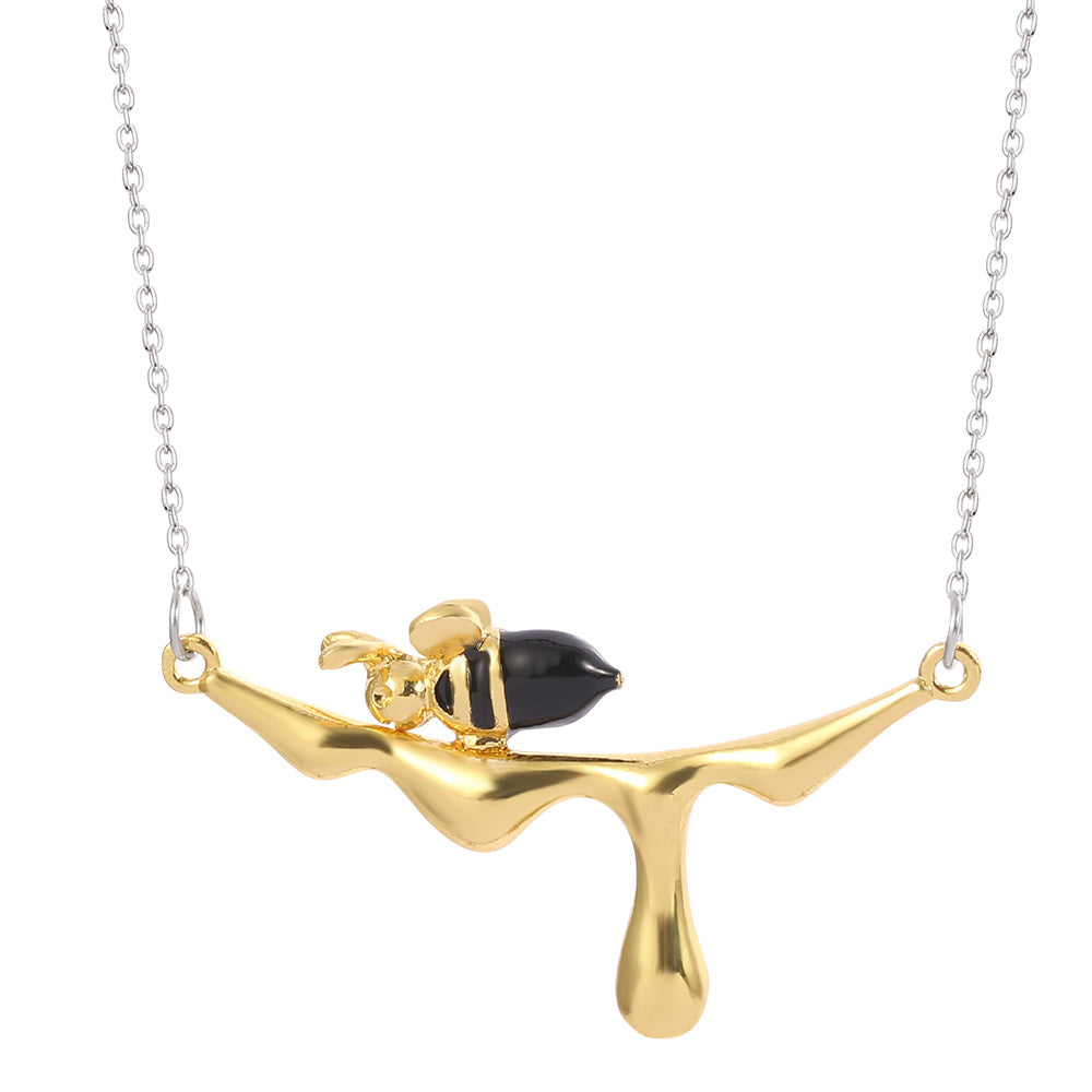 Bee & Water Drop Honey Necklace Men's Pendant