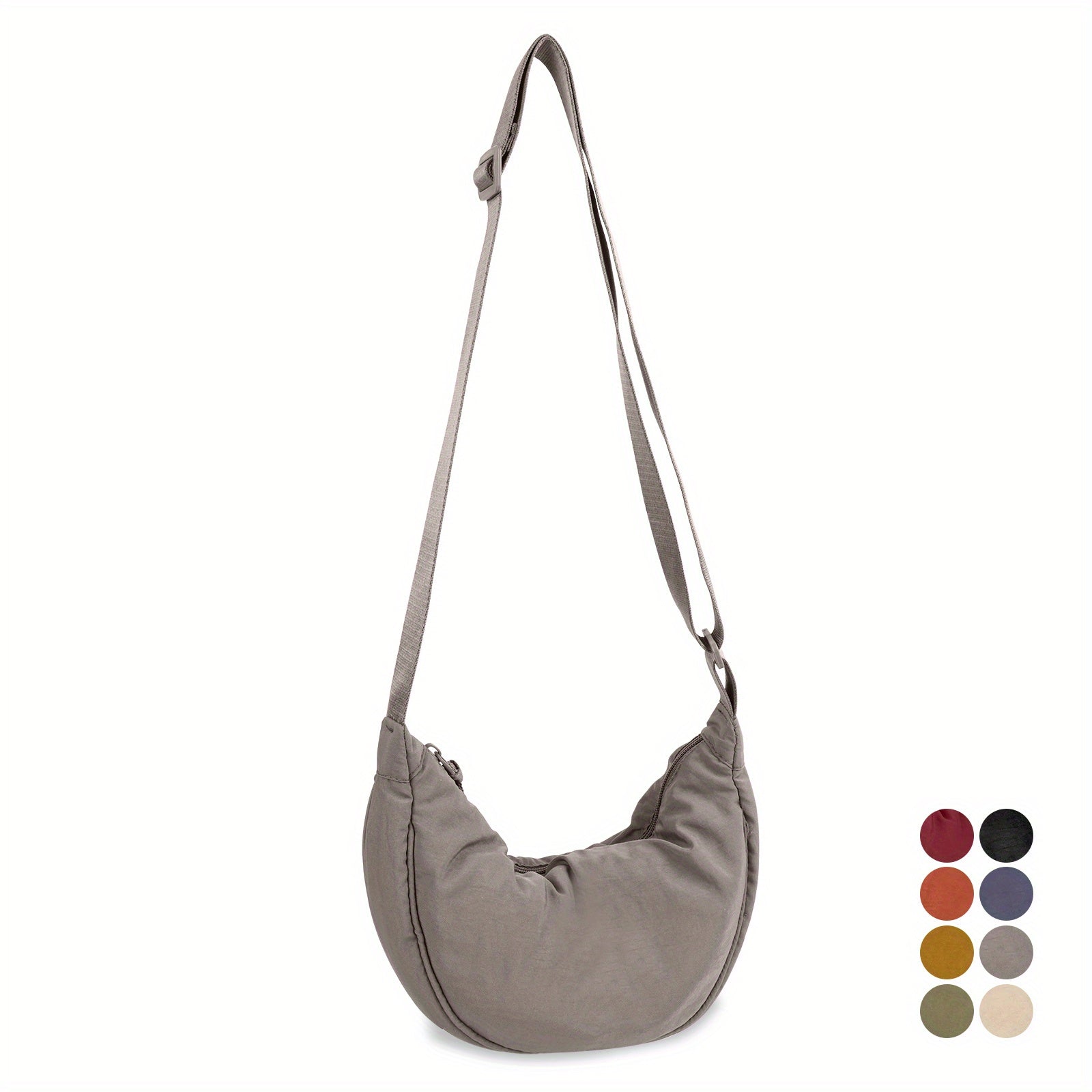 Nylon Crossbody Bag Lightweight Sling Bag Zipper Purse Adjustable Strap