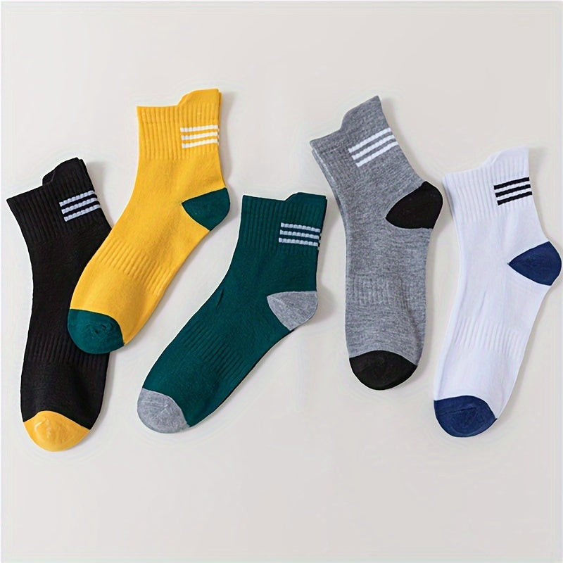 10 Pairs Striped Print Socks Women's Stockings