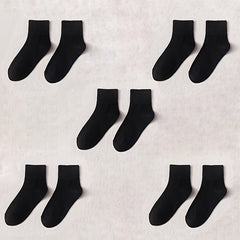 10 Pairs Women's Solid Mid Tube Socks Soft & Comfy Stockings