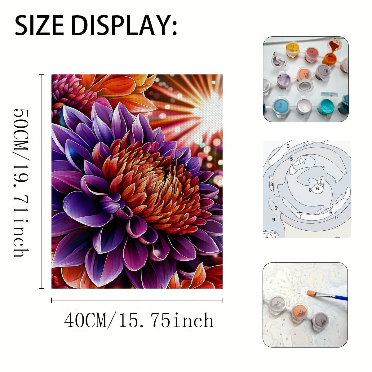 DIY Painting by Numbers Kit Purple Flowers for Beginners