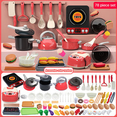 Kids Kitchen Playset with Utensils and Appliances for Cooking