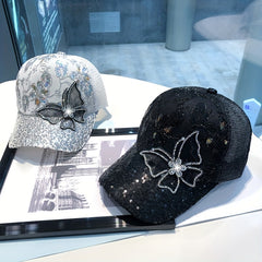 Sequined Butterfly Baseball Cap Sun Hat