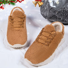 Plush Lined Fuzzy Soft Running Shoes Lightweight Fall Winter Non Slip Sneakers