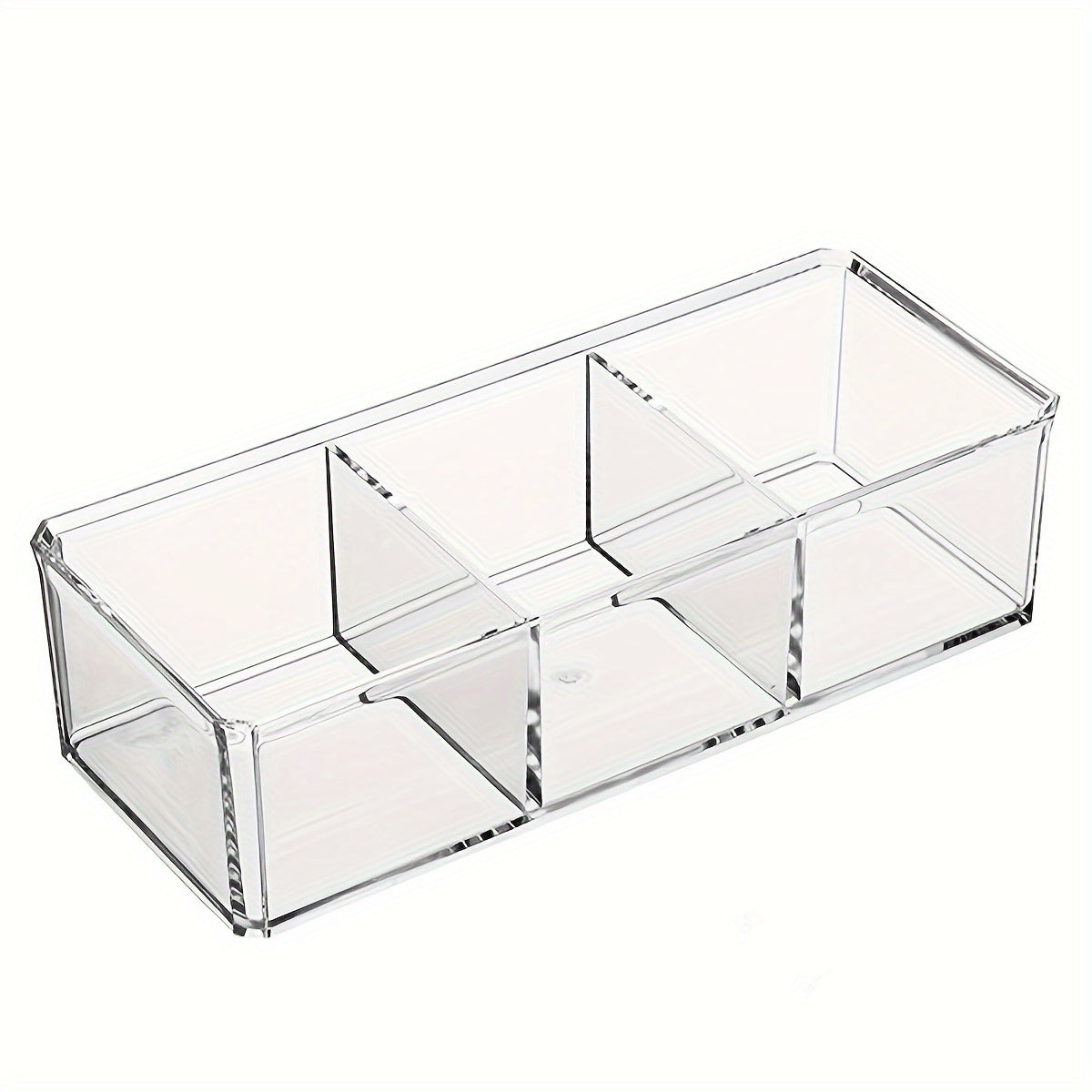 Portable 3 Grids Desktop Storage Box Acrylic Makeup Cotton Holder