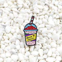 Brain Freeze Intestine Pearl Milk Tea Brooch