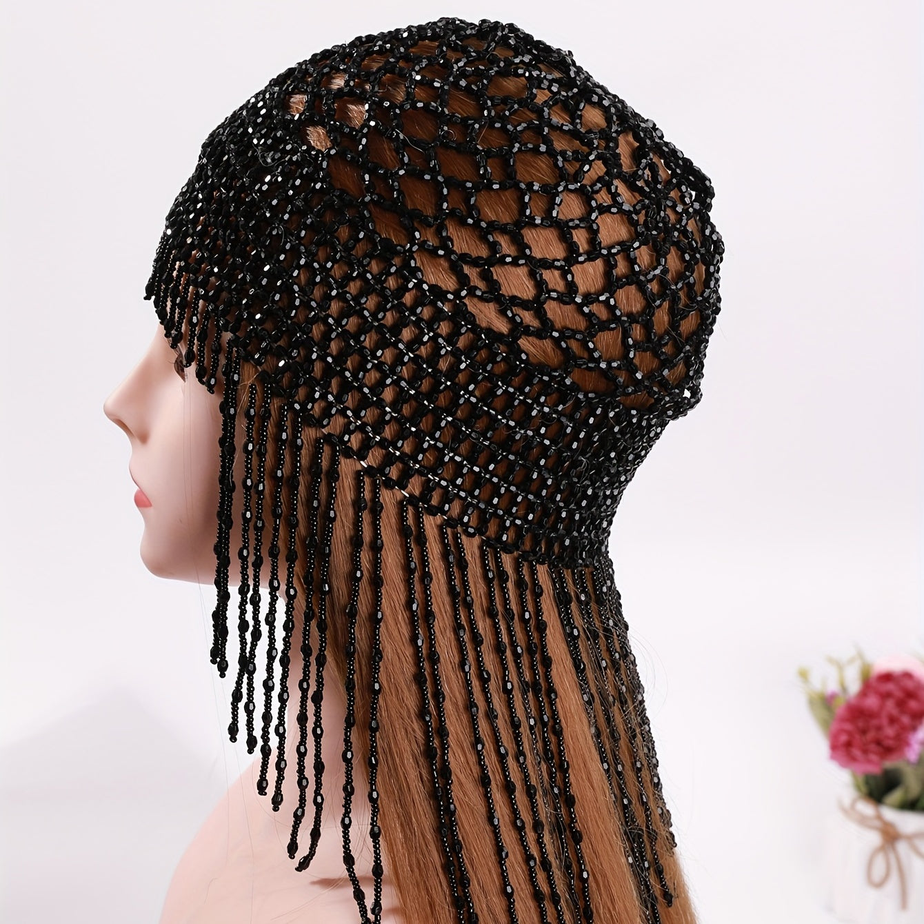 1920s Beaded Cap Headpiece Roaring 20s Beaded Flapper Belly Dance Cap