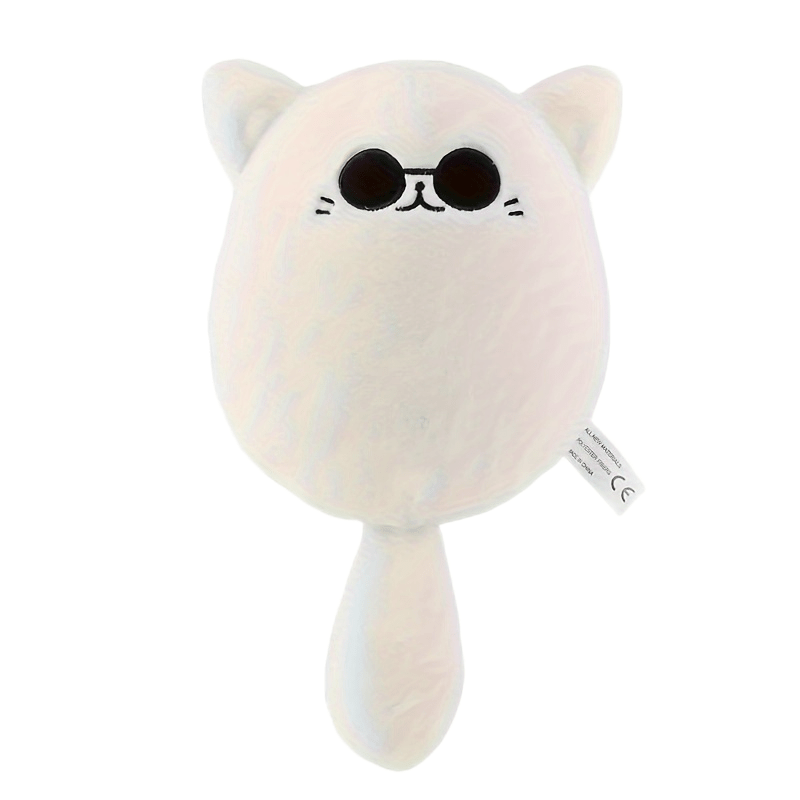 Cat Plush Toy with Glasses Stuffing Huggable Doll Stylish Plushie