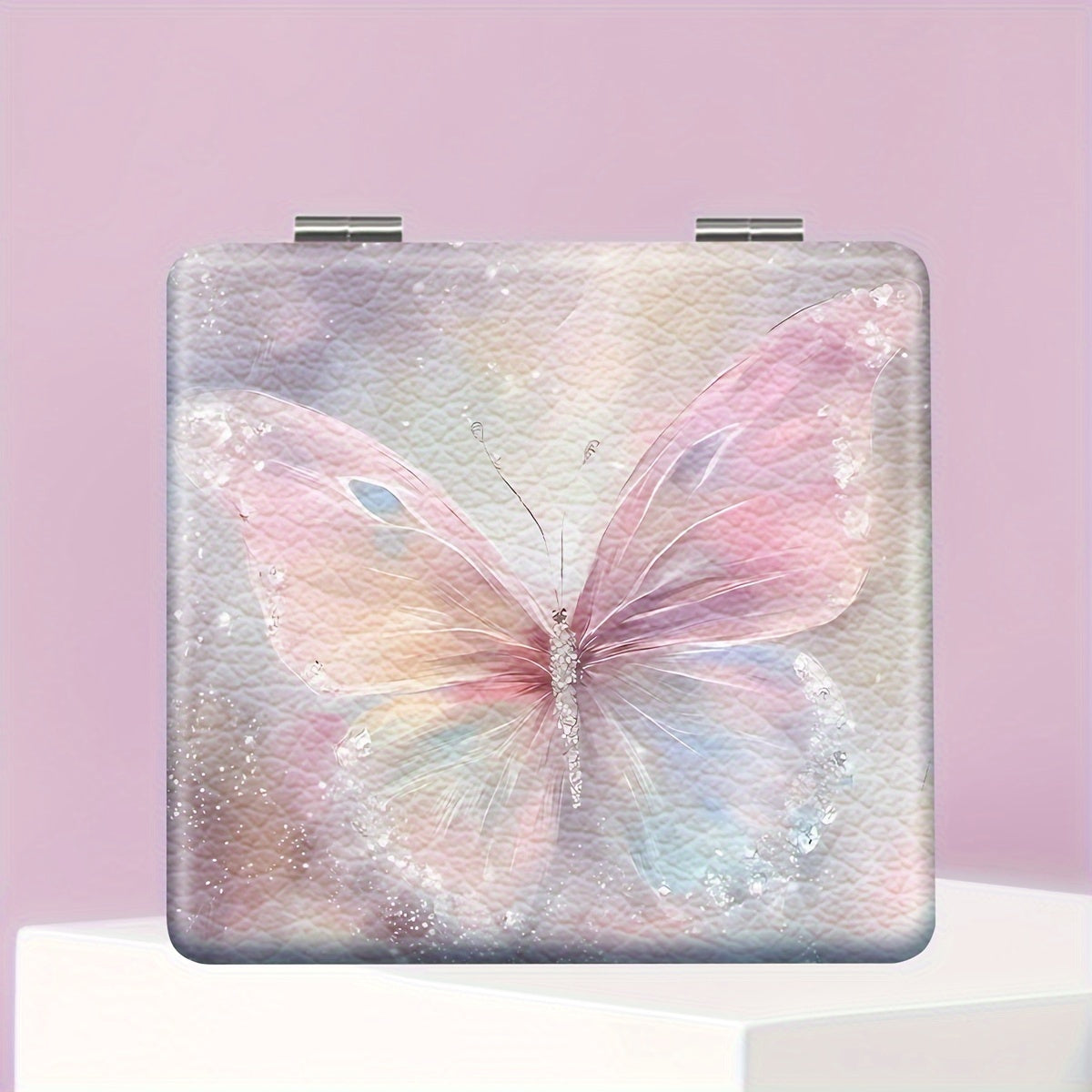 Folding Butterfly Glass Makeup Mirror for Women and Girls