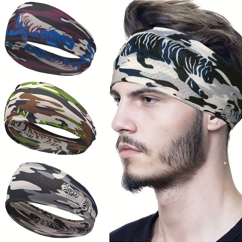 Men's Ice Silk Sport Headbands Elasticity Sweat Resistant