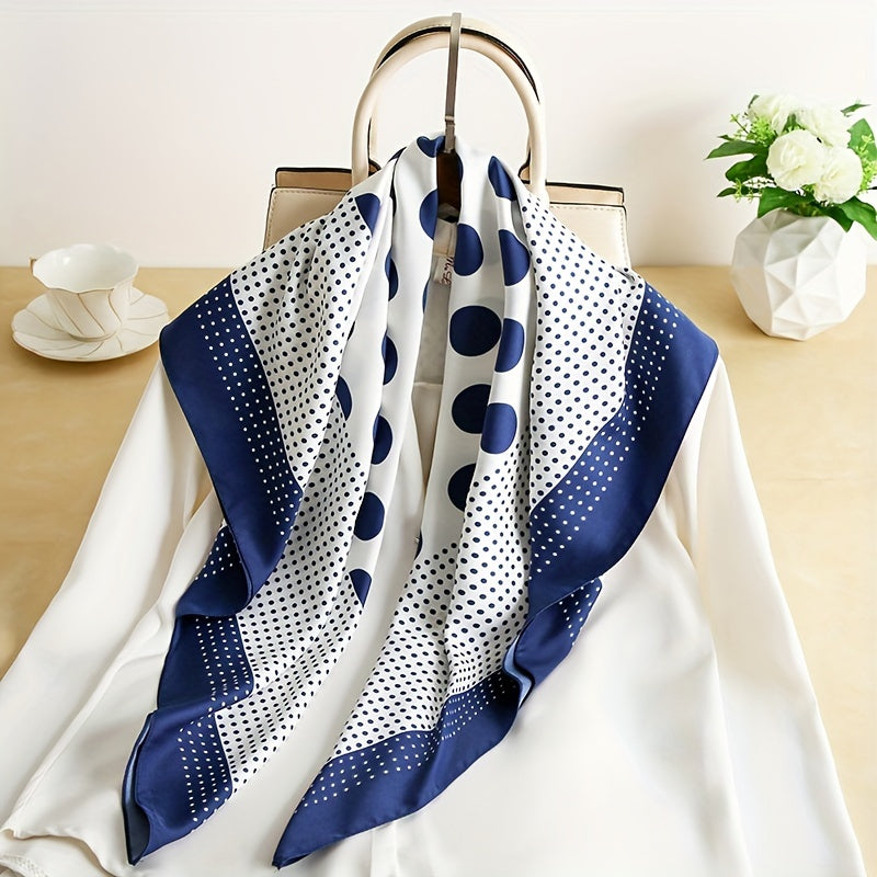 Polka Dot Silk Scarf Classic Block Shawl Sunscreen Head Wrap